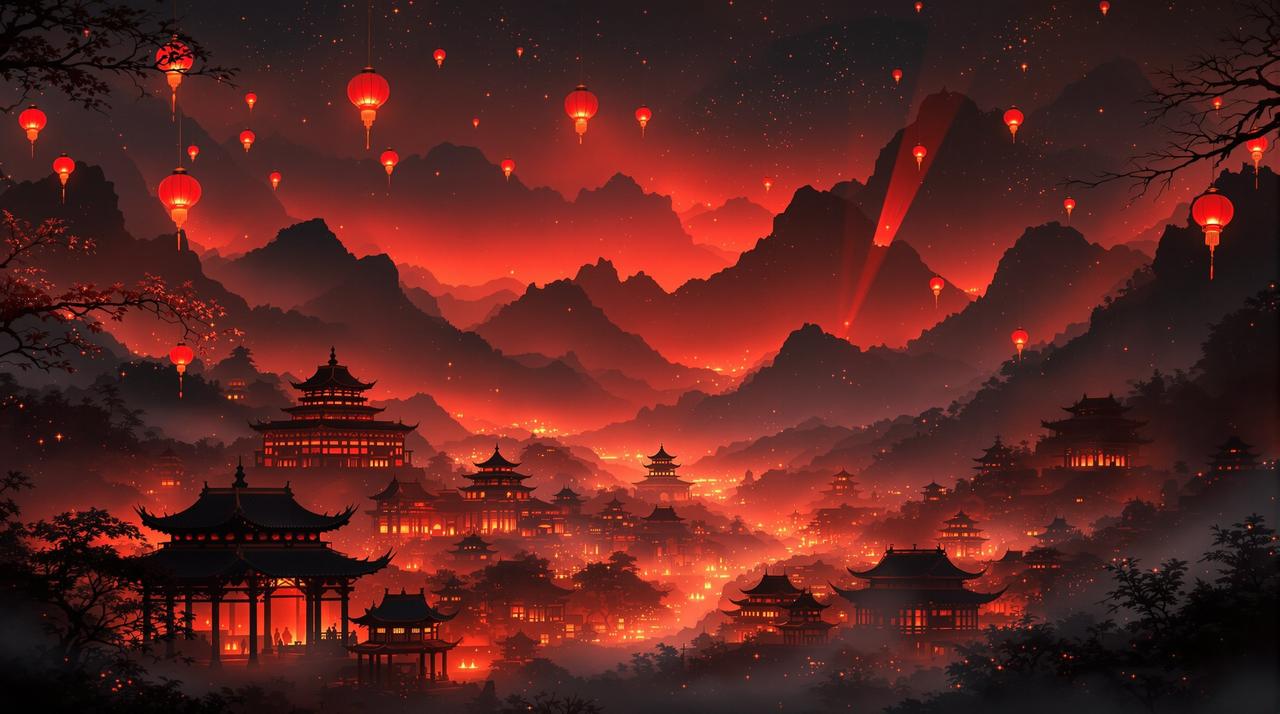 露谷影院主视觉背景 - 中国风影视氛围